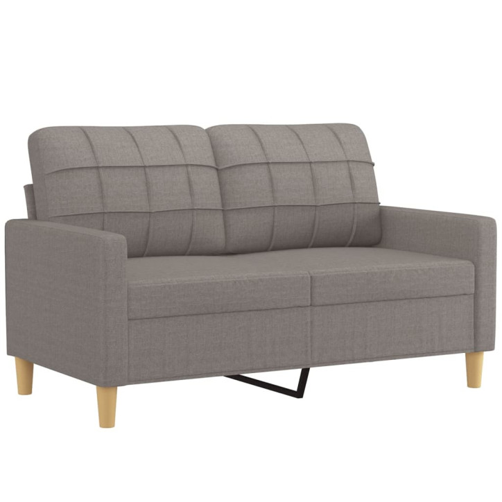 Dvivietė sofa su pagalvėlėmis, taupe spalvos, 120cm, audinys