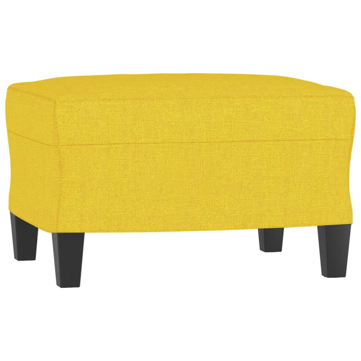 Trivietė sofa su pakoja, šviesiai geltona, 180cm, audinys