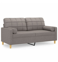 Dvivietė sofa su pagalvėlėmis, taupe spalvos, 140cm, audinys