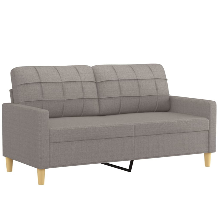 Dvivietė sofa su pagalvėlėmis, taupe spalvos, 140cm, audinys