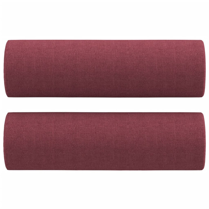 Dvivietė sofa su pagalvėlėmis, raudonojo vyno, 120cm, audinys