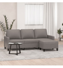 Trivietė sofa su pakoja, taupe spalvos, 180cm, audinys