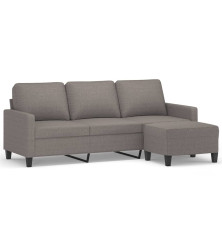 Trivietė sofa su pakoja, taupe spalvos, 180cm, audinys