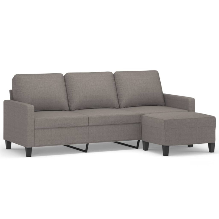 Trivietė sofa su pakoja, taupe spalvos, 180cm, audinys