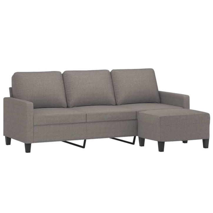 Trivietė sofa su pakoja, taupe spalvos, 180cm, audinys