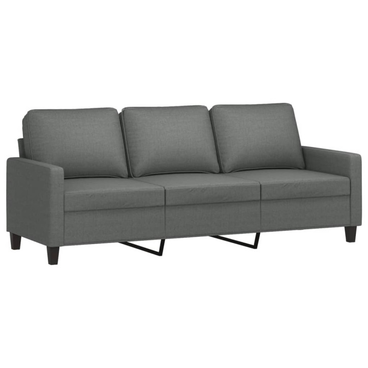 Trivietė sofa su pakoja, tamsiai pilkos spalvos, 180cm, audinys