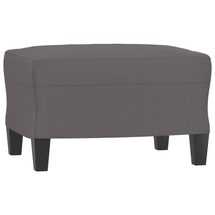 Trivietė sofa su pakoja, pilkos spalvos, 180cm, dirbtinė oda