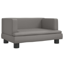 Vaikiška sofa, pilkos spalvos, 60x40x30cm, dirbtinė oda