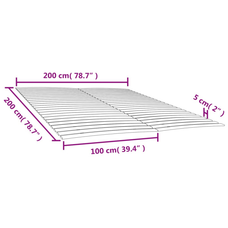 Lovos grotelės su 48 lentjuostėmis, 2vnt., 100x200 cm