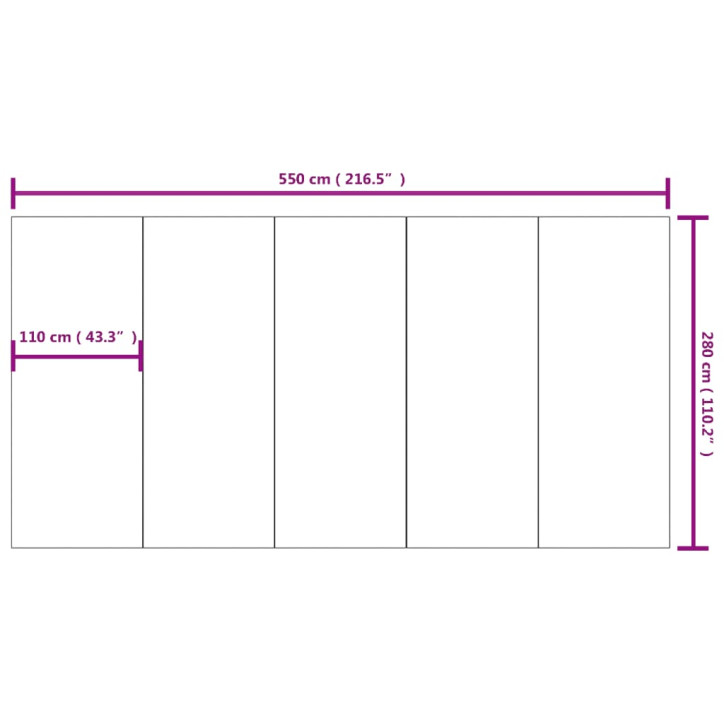 Baseino paklotas, pilkas, 550x280cm, poliesterio geotekstilė