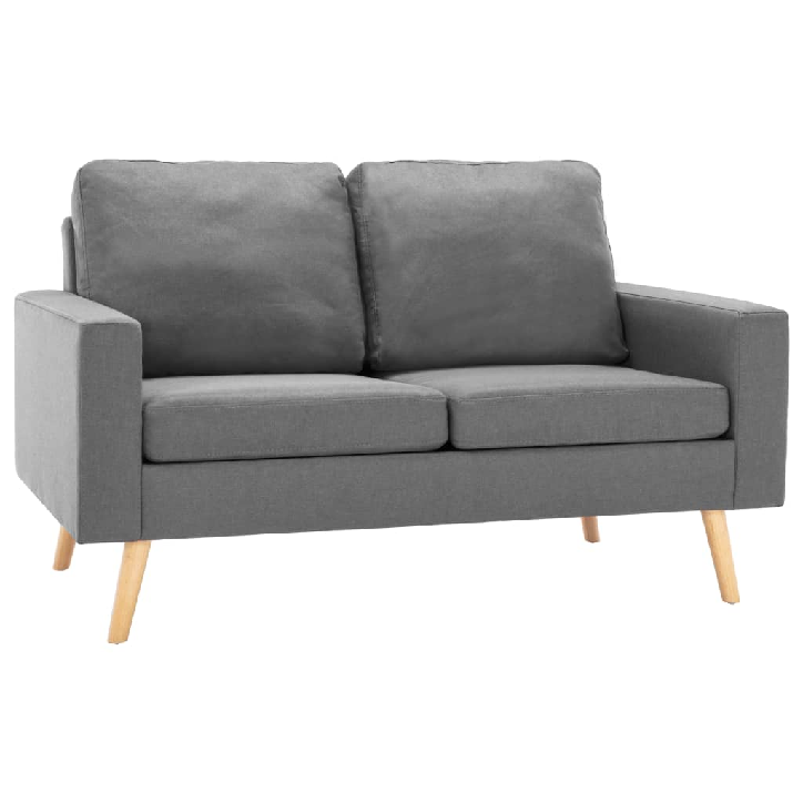 Dvivietė sofa, šviesiai pilkos spalvos, audinys