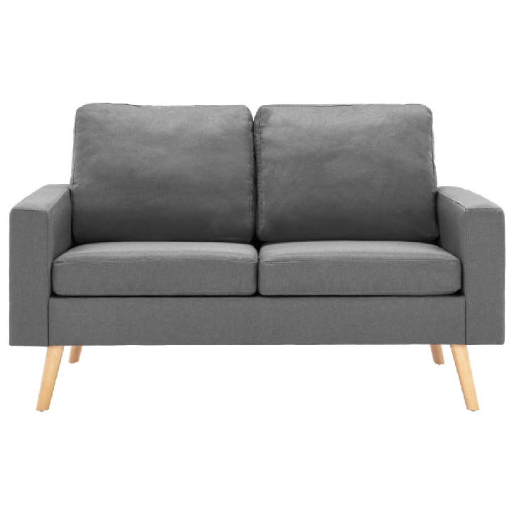 Dvivietė sofa, šviesiai pilkos spalvos, audinys