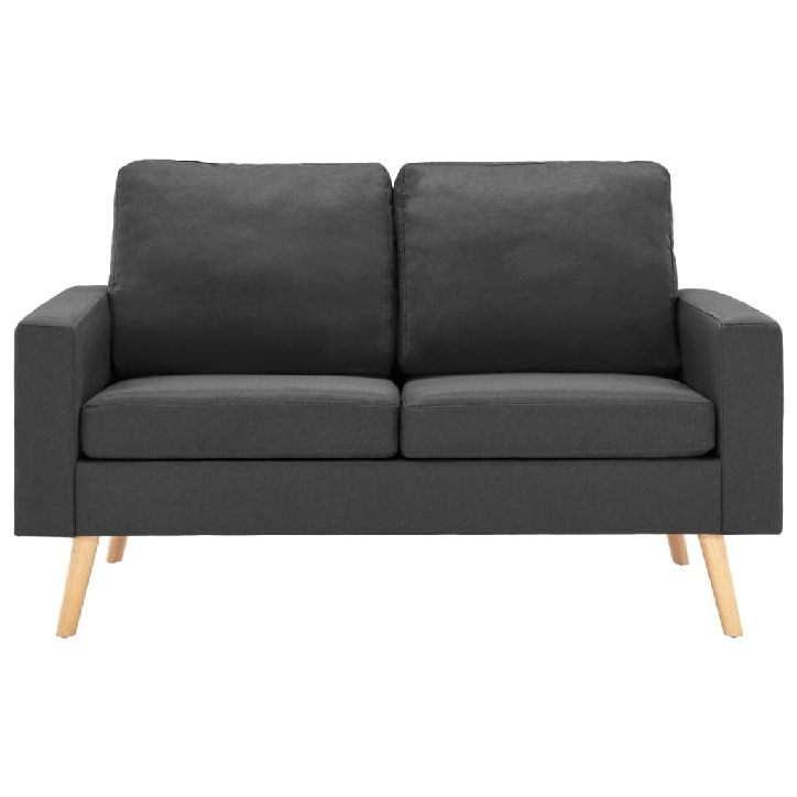 Dvivietė sofa, tamsiai pilkos spalvos, audinys