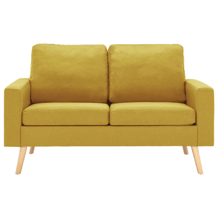 Dvivietė sofa, geltonos spalvos, audinys