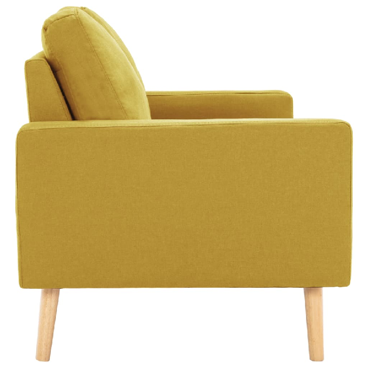 Dvivietė sofa, geltonos spalvos, audinys