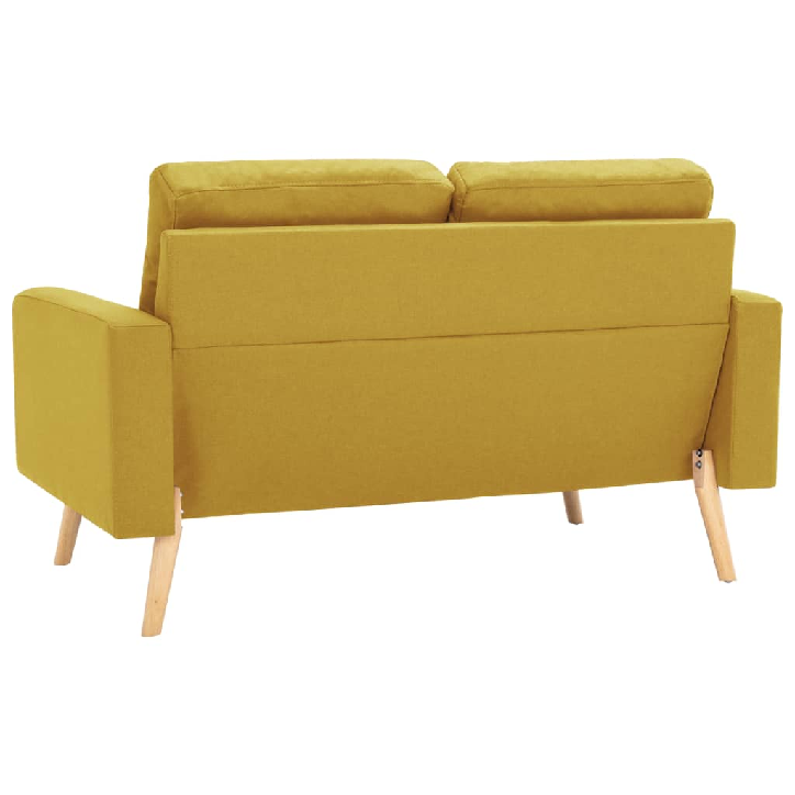 Dvivietė sofa, geltonos spalvos, audinys