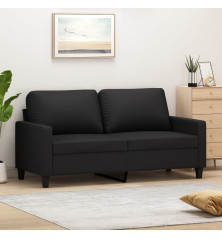 Dvivietė sofa, juodos spalvos, 140cm, dirbtinė oda