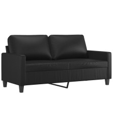 Dvivietė sofa, juodos spalvos, 140cm, dirbtinė oda