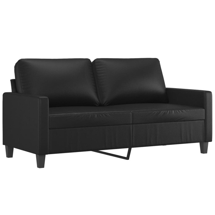 Dvivietė sofa, juodos spalvos, 140cm, dirbtinė oda