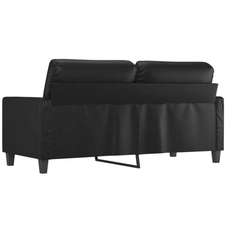 Dvivietė sofa, juodos spalvos, 140cm, dirbtinė oda