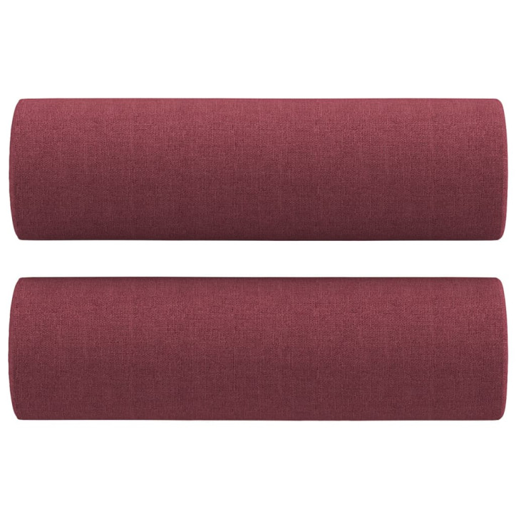 Trivietė sofa su pagalvėlėmis, raudonojo vyno, 180cm, audinys