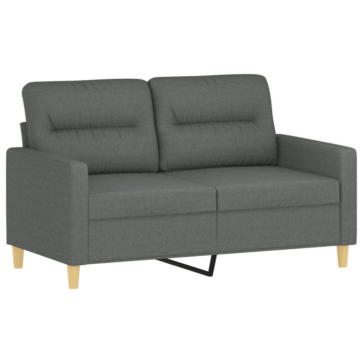 Dvivietė sofa su pagalvėlėmis, tamsiai pilka, 120cm, audinys