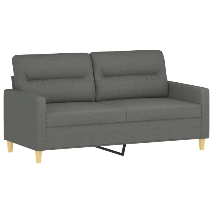 Dvivietė sofa su pagalvėlėmis, tamsiai pilka, 140cm, audinys