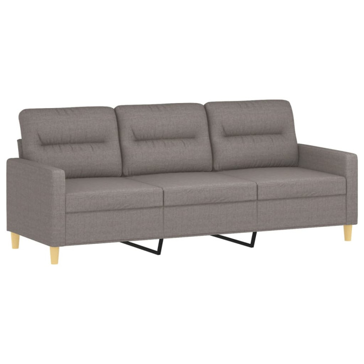 Trivietė sofa su pagalvėlėmis, taupe spalvos, 180cm, audinys