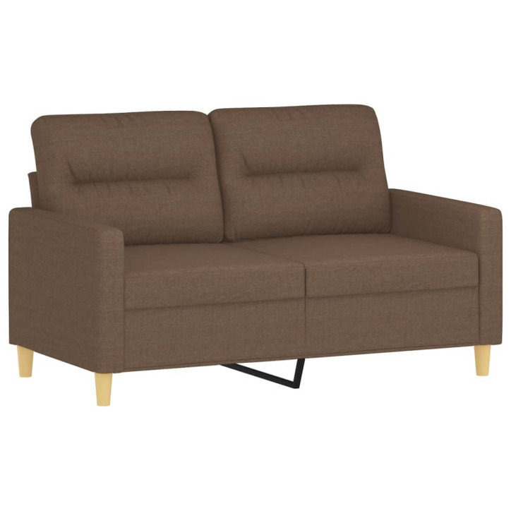 Dvivietė sofa su pagalvėlėmis, rudos spalvos, 120cm, audinys