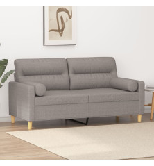 Dvivietė sofa su pagalvėlėmis, taupe spalvos, 140cm, audinys