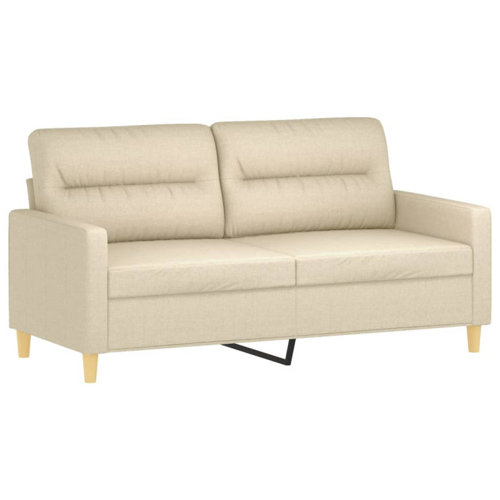 Dvivietė sofa su pagalvėlėmis, kreminės spalvos, 140cm, audinys