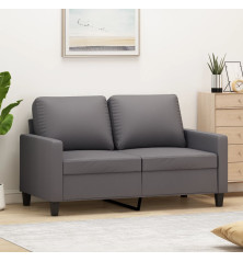 Dvivietė sofa, pilkos spalvos, 120cm, dirbtinė oda