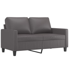 Dvivietė sofa, pilkos spalvos, 120cm, dirbtinė oda