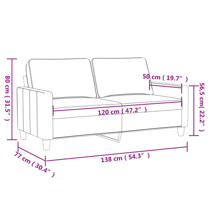 Dvivietė sofa, pilkos spalvos, 120cm, dirbtinė oda