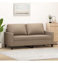 Dvivietė sofa, kapučino spalvos, 140cm, dirbtinė oda