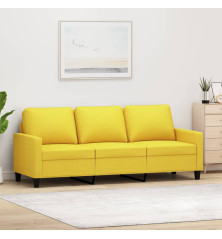 Trivietė sofa, šviesiai geltonos spalvos, 180cm, audinys