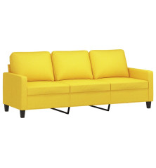 Trivietė sofa, šviesiai geltonos spalvos, 180cm, audinys