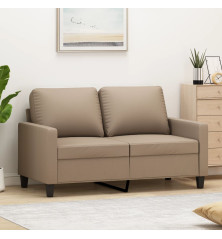 Dvivietė sofa, kapučino spalvos, 120cm, dirbtinė oda