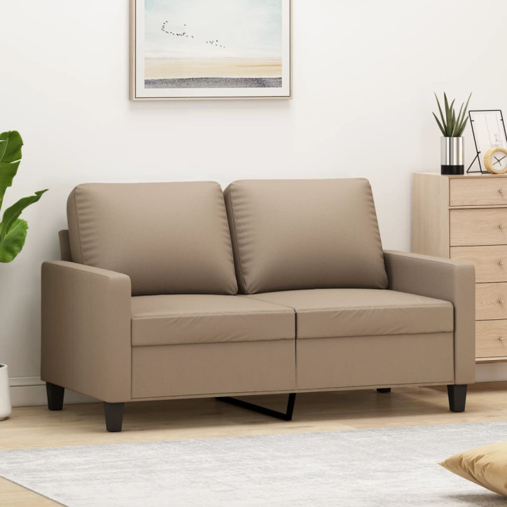 Dvivietė sofa, kapučino spalvos, 120cm, dirbtinė oda