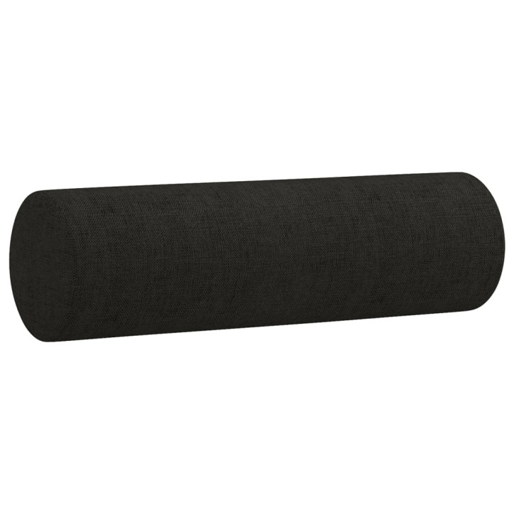 Dvivietė sofa su pagalvėlėmis, juodos spalvos, 120cm, audinys