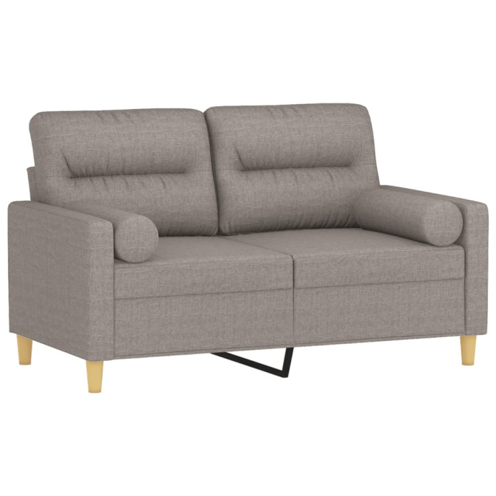 Dvivietė sofa su pagalvėlėmis, taupe spalvos, 120cm, audinys