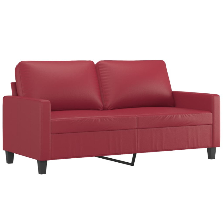 Dvivietė sofa, raudonojo vyno spalvos, 140cm, dirbtinė oda