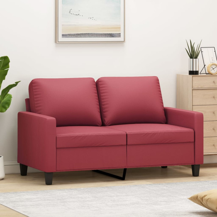 Dvivietė sofa, raudonojo vyno spalvos, 120cm, dirbtinė oda