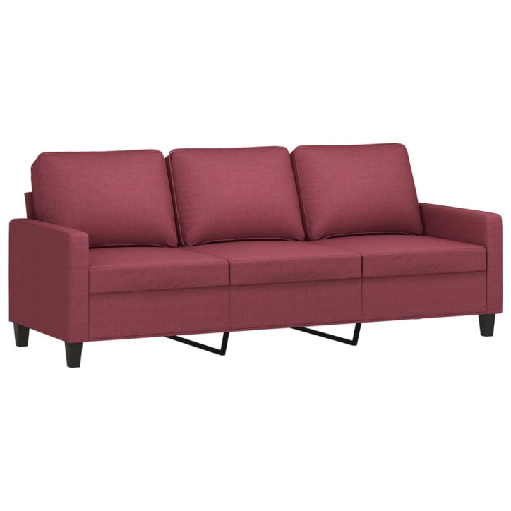 Trivietė sofa, raudonojo vyno spalvos, 180cm, audinys