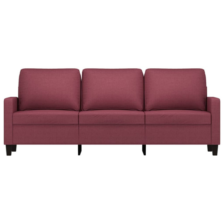 Trivietė sofa, raudonojo vyno spalvos, 180cm, audinys