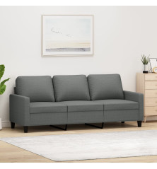 Trivietė sofa, tamsiai pilkos spalvos, 180cm, audinys