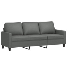 Trivietė sofa, tamsiai pilkos spalvos, 180cm, audinys