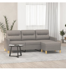 Trivietė sofa su pakoja, taupe spalvos, 180cm, audinys