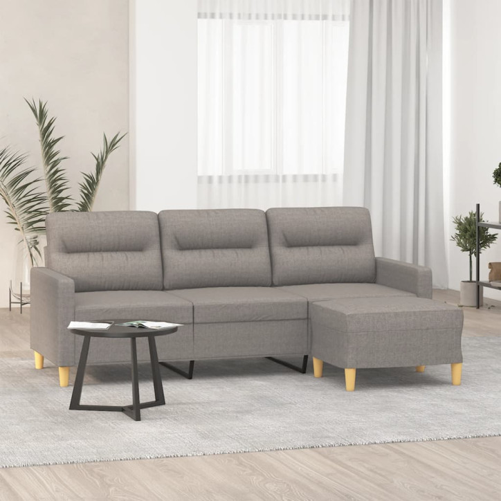 Trivietė sofa su pakoja, taupe spalvos, 180cm, audinys