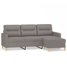 Trivietė sofa su pakoja, taupe spalvos, 180cm, audinys